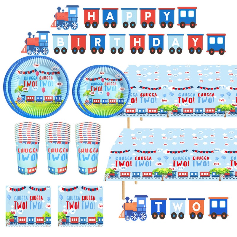 BEOXAGAR Chugga Chugga Two Two Party Supplies - Image 1